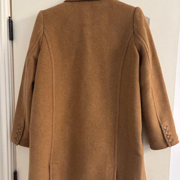 Reformation Kai Double-Breasted Wool-Blend Coat in Khaki - Picture 3 of 4